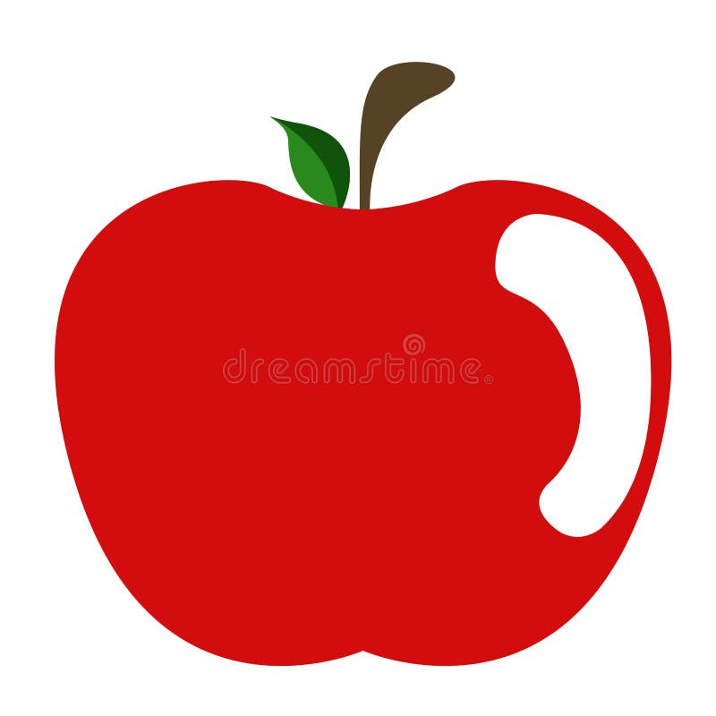 äpple isolerad red. Isolerad röd äpplebild Duva som symbol av förälskelse, pease