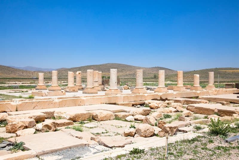 Åhörarna Hall av den Pasargadae slotten arkivfoto Åhörarna Hall av den Pasargadae slotten arkivfoto