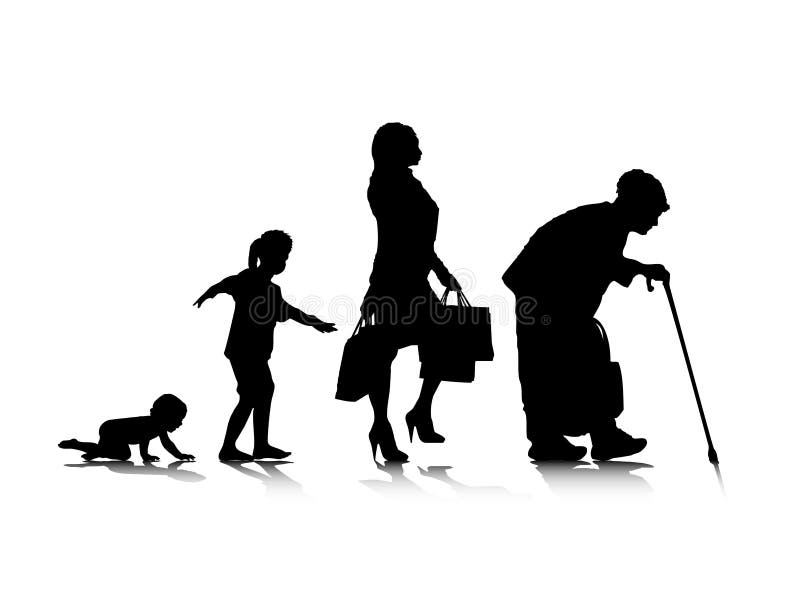 An abstract illustration of human aging. An abstract illustration of human aging.