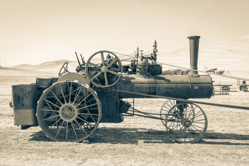 Palouse, Washington, USA. Antique Case Steam Tractor. Circa 1915 - 1920. Palouse, Washington, USA. Antique Case Steam Tractor. Circa 1915 - 1920