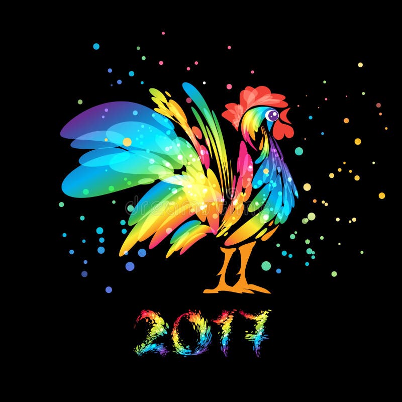 År av tuppen 2017 vektor illustrationer År av tuppen 2017 vektor illustrationer