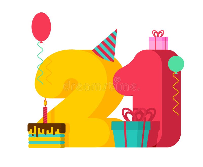 21 år födelsedagtecken 21. årsdag c för mallhälsningkort stock illustrationer 21 år födelsedagtecken 21. årsdag c för mallhälsningkort stock illustrationer