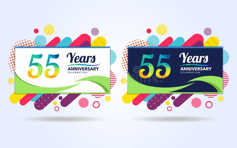 55 ?r poppar best?ndsdelar f?r den moderna designen f?r ?rsdagen, den f?rgrika upplagan, ber?mmalldesignen, design f?r popber?mma vektor illustrationer 55 ?r poppar best?ndsdelar f?r den moderna designen f?r ?rsdagen, den f?rgrika upplagan, ber?mmalldesignen, design f?r popber?mma vektor illustrationer