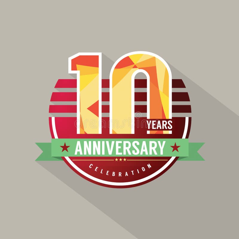 10 år årsdagberömdesign stock illustrationer