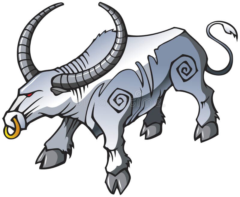 årets symbol för vit metalltjur vektor illustrationer