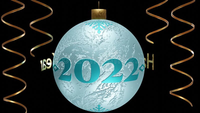 2022 års video med juldekoration 2022 spinning och det nya året med skrivet ljus på svart bakgrund stock illustrationer