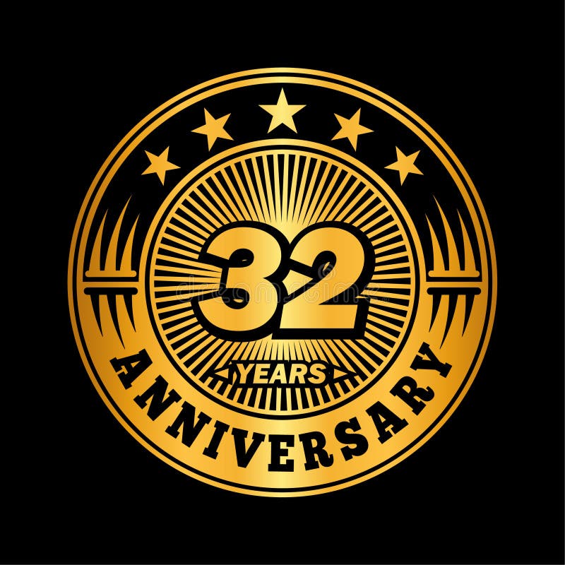 32years anniversary design template. 32nd years vector and illustration. 32 years anniversary celebrating logo. 32years anniversary design template. 32nd years vector and illustration. 32 years anniversary celebrating logo.