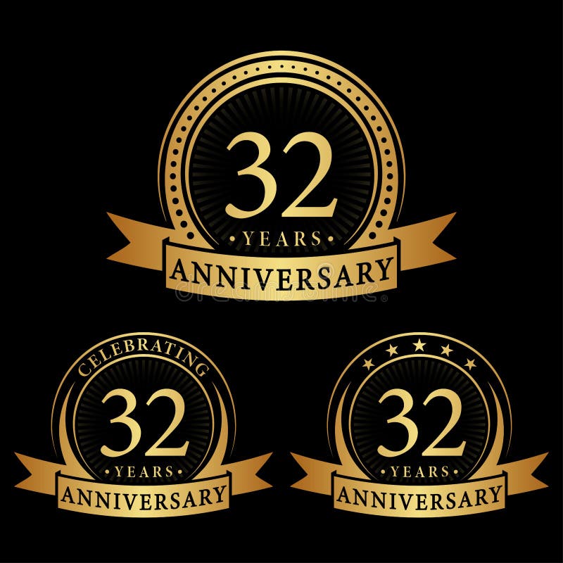 32 years anniversary logo collections. Set of 32nd Anniversary logotype template. Vector and illustration. 32 years anniversary logo collections. Set of 32nd Anniversary logotype template. Vector and illustration.