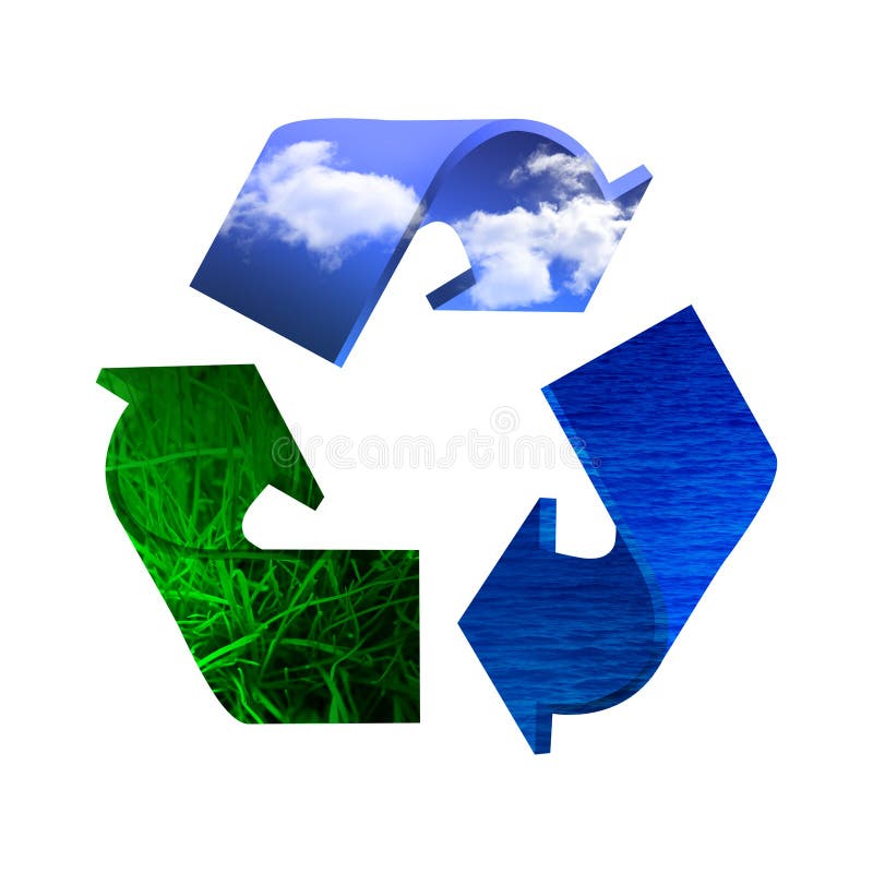 Recycle icon made it of sky, water and earth. Recycle icon made it of sky, water and earth