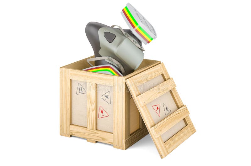 återanvändbar halvtäcke inuti matningskoncept för trälådor 3d-rening royaltyfri illustrationer