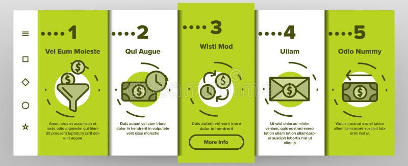 Återbäring E-betalning systemvektor Onboarding royaltyfri illustrationer Återbäring E-betalning systemvektor Onboarding royaltyfri illustrationer