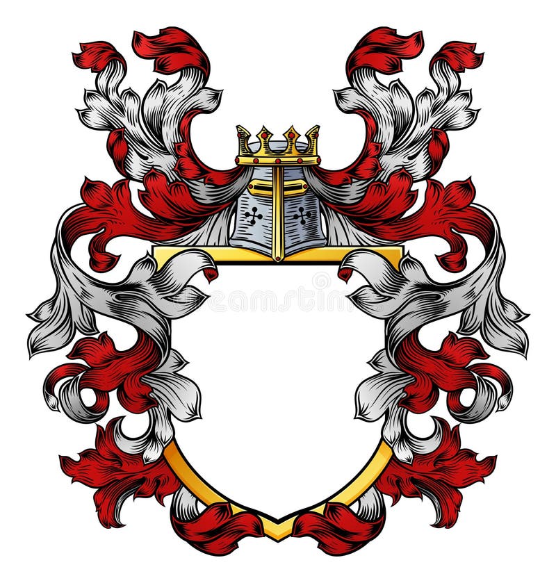 Żakiet ręka grzebienia rycerza rodzinna heraldyczna osłona ilustracja wektor