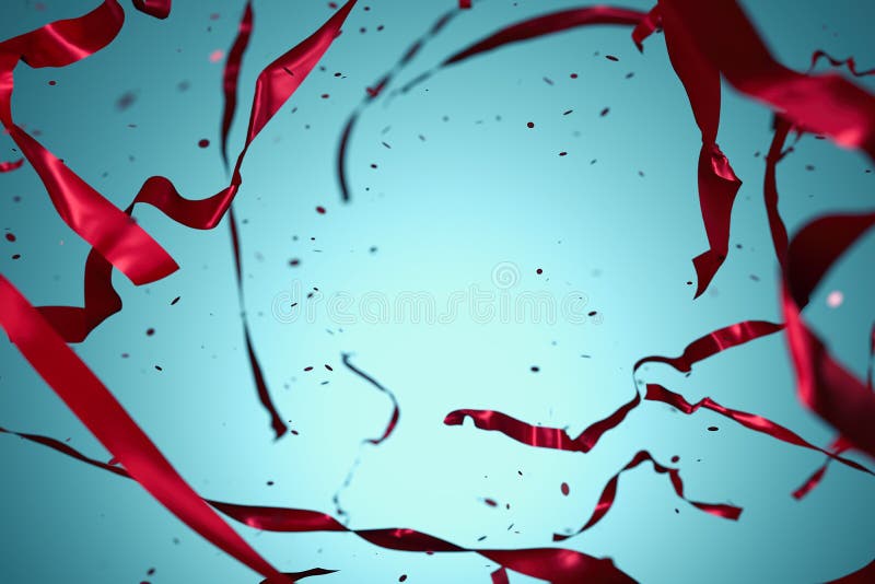 Świąteczna partyjna czerwona serpentyna na bławym tle, 3d rendering ilustracja wektor Świąteczna partyjna czerwona serpentyna na bławym tle, 3d rendering ilustracja wektor