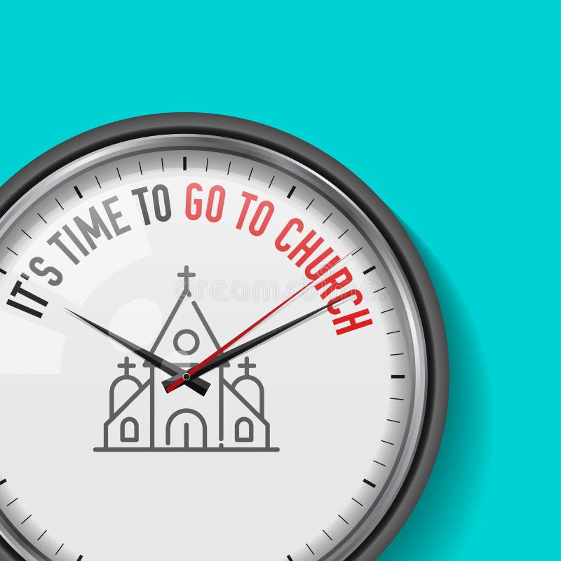 È tempo di andar in chiesae Orologio di vettore con lo slogan motivazionale Orologio analogico del metallo con vetro Icona cristi illustrazione di stock È tempo di andar in chiesae Orologio di vettore con lo slogan motivazionale Orologio analogico del metallo con vetro Icona cristi illustrazione di stock