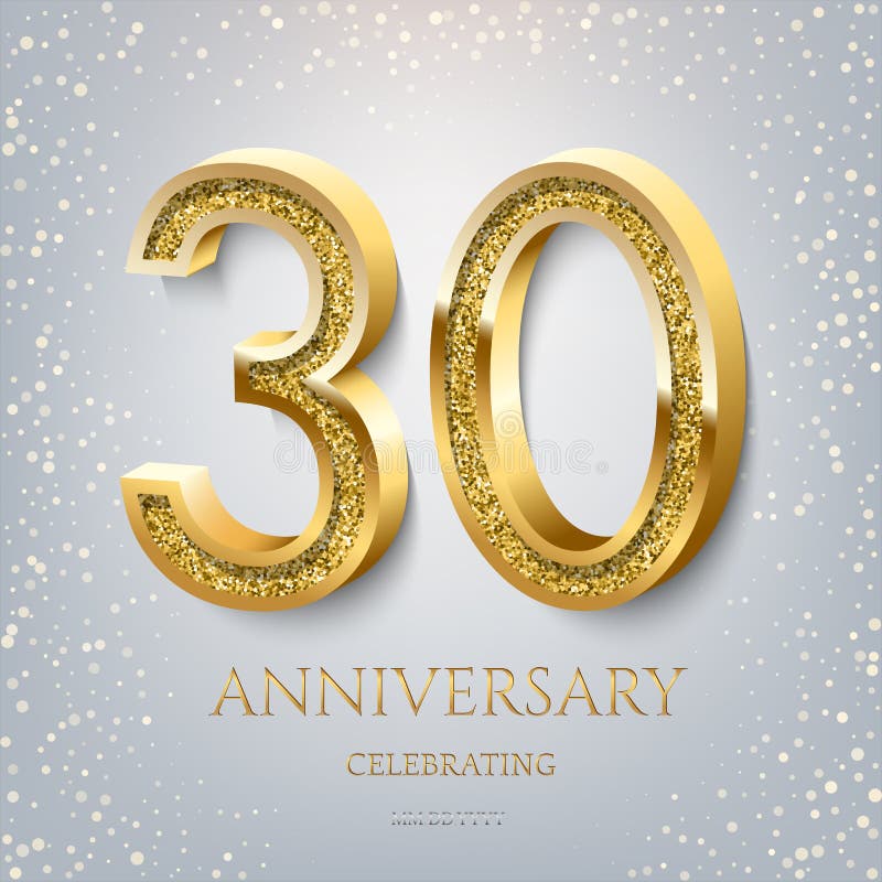 30ème anniversaire célébrant le texte et les confettis d'or sur le fond bleu-clair Événement d'anniversaire de la célébration 30 illustration libre de droits 30ème anniversaire célébrant le texte et les confettis d'or sur le fond bleu-clair Événement d'anniversaire de la célébration 30 illustration libre de droits