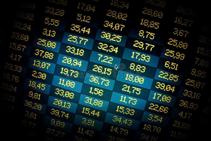 Financial data- stock exchange online computer screen. Dramatic spotlight. Financial data- stock exchange online computer screen. Dramatic spotlight