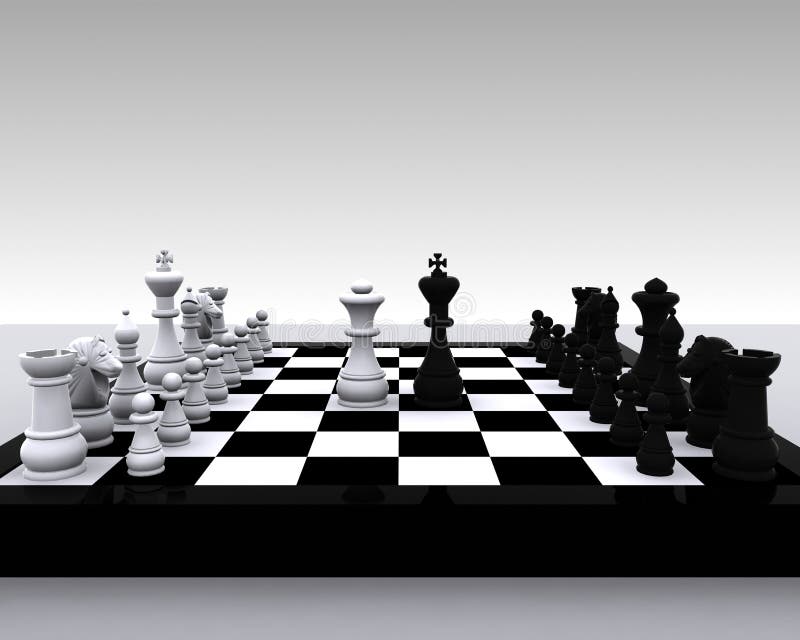 échecs 3D - roi et reine