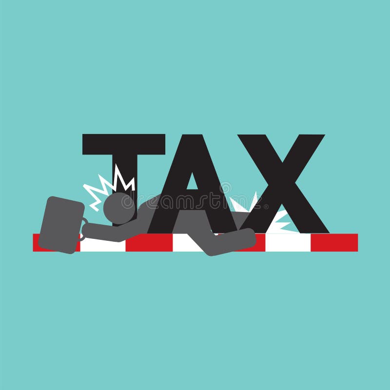 Échouer dans l'impôt, symbole de noir de concept de problème d'impôts illustration stock Échouer dans l'impôt, symbole de noir de concept de problème d'impôts illustration stock