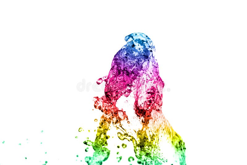 Colored water splash isolated on white background. Colored water splash isolated on white background