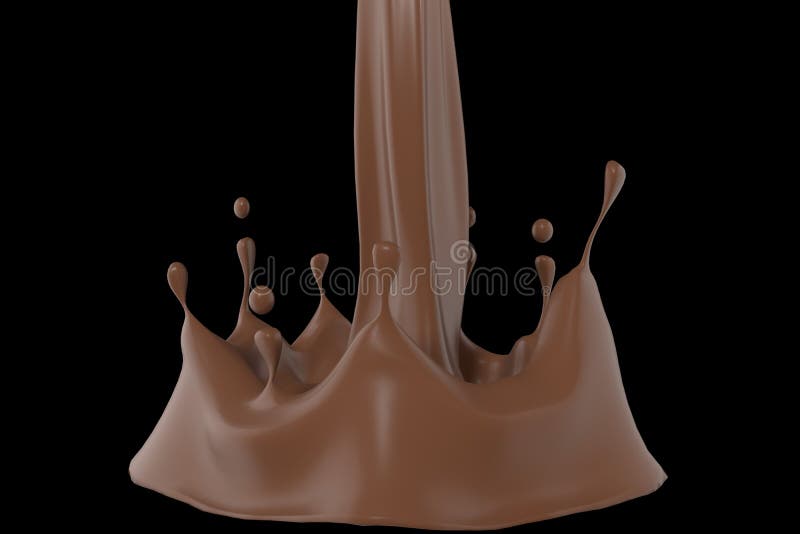 Éclaboussure liquide abstraite de chocolat sur le noir dans le rendu 3D illustration de vecteur Éclaboussure liquide abstraite de chocolat sur le noir dans le rendu 3D illustration de vecteur