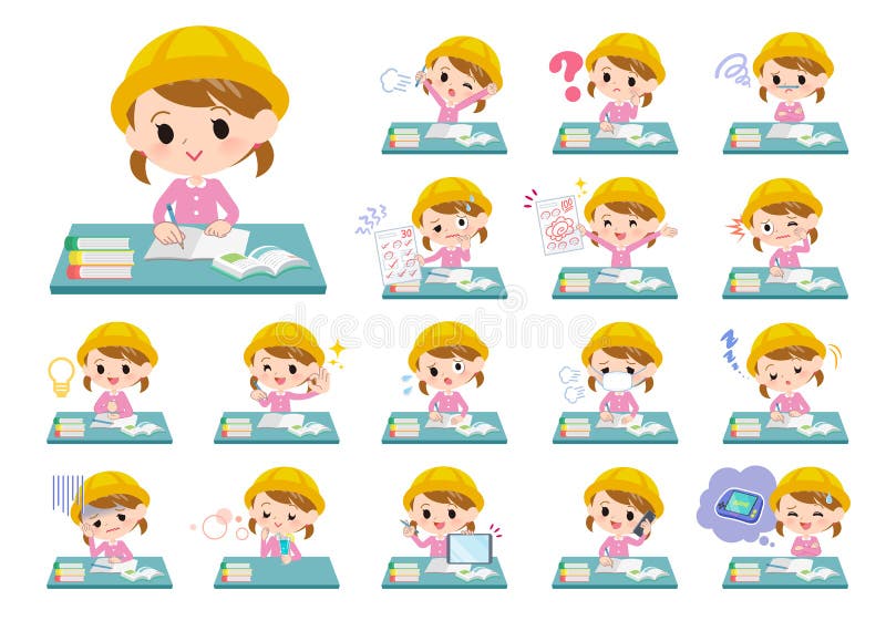 École maternelle girl_study illustration stock École maternelle girl_study illustration stock