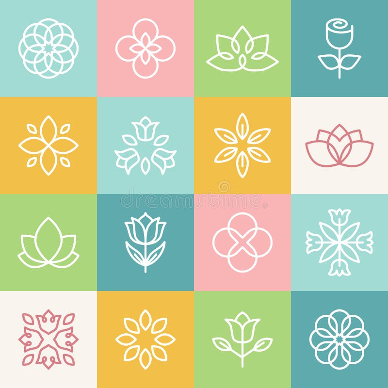 Écologie de vecteur et logos organiques illustration libre de droits Écologie de vecteur et logos organiques illustration libre de droits