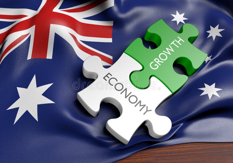 3D rendered concept of Australia`s economy and financial market growth. 3D rendered concept of Australia`s economy and financial market growth.