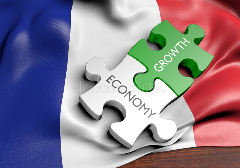 3D rendered concept of France`s economy and financial market growth. 3D rendered concept of France`s economy and financial market growth.