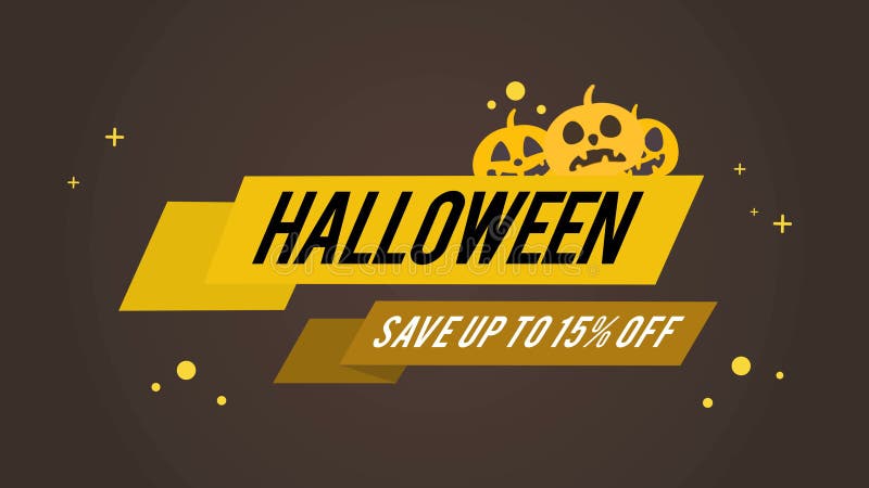 Économies de thème de vente de Halloween jusqu'à 15 outre de l'animation de fond illustration libre de droits