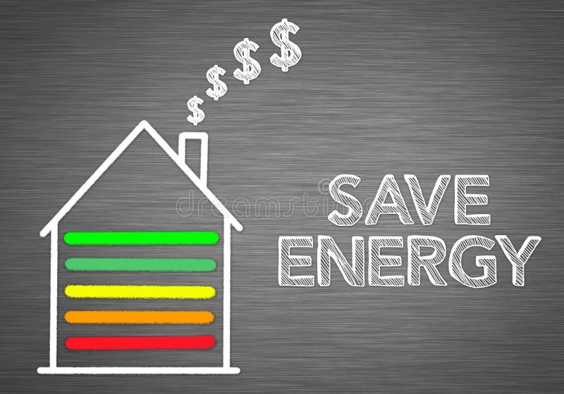 Économisez l'énergie à la maison illustration stock Économisez l'énergie à la maison illustration stock