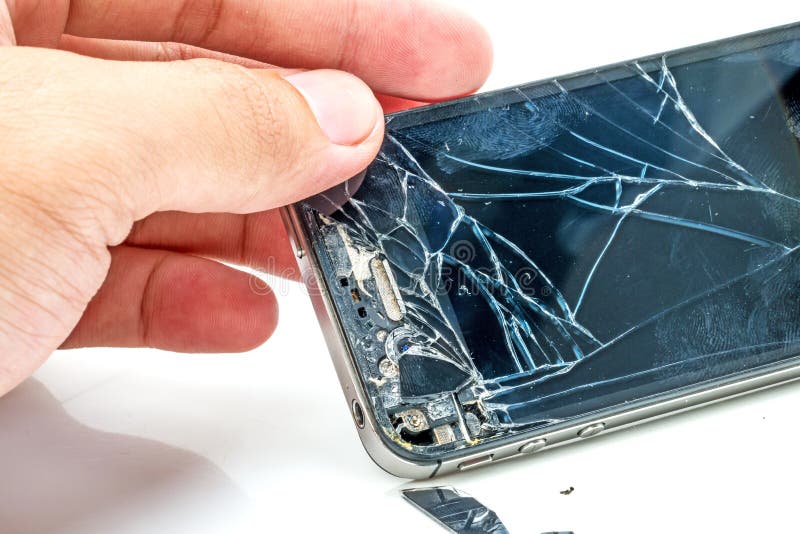 Écran cassé de téléphone photographie stock libre de droits Écran cassé de téléphone photographie stock libre de droits
