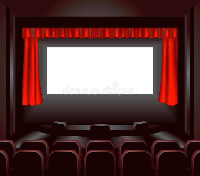 Cinéma établissant Le Style Plat. Salle De Cinéma Illustration de