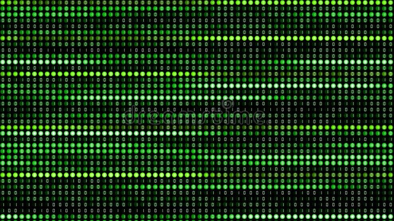 écran numérique avec flash rapide et changement de numéros. code informatique numérique variable des 1 et des zéros. illustration de vecteur