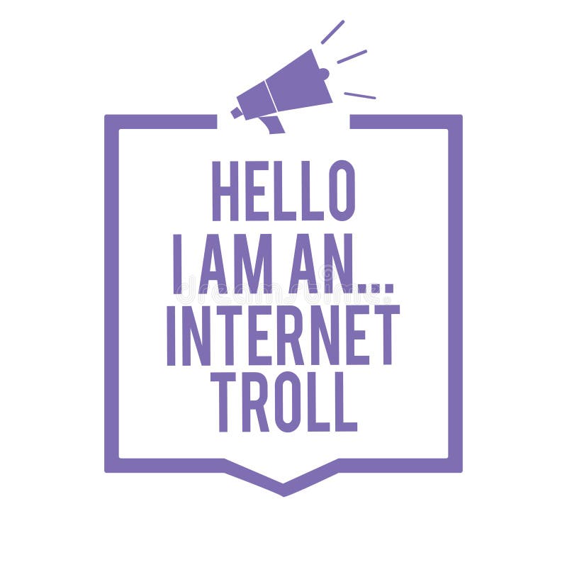 Écriture des textes d'écriture bonjour je suis Troll d'Internet Le concept signifiant le media social préoccupe le mégaphone l d'