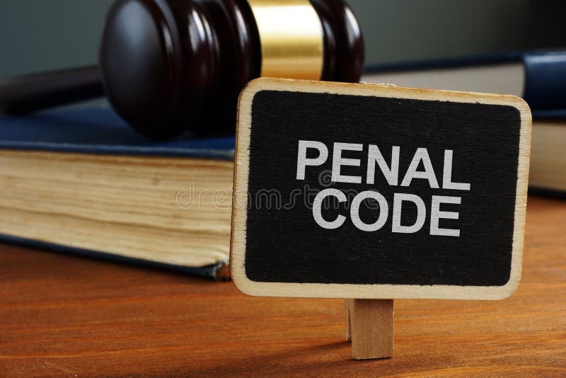 Écriture manuscrite conceptuelle du code pénal image stock