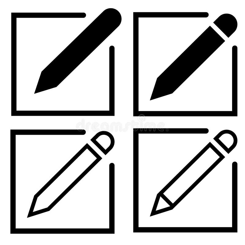 Éditez l'ensemble de vecteur d'icône Ensemble d'ic?ne de crayon inscrivez-vous l'ensemble d'illustration de vecteur d'icône illustration stock Éditez l'ensemble de vecteur d'icône Ensemble d'ic?ne de crayon inscrivez-vous l'ensemble d'illustration de vecteur d'icône illustration stock