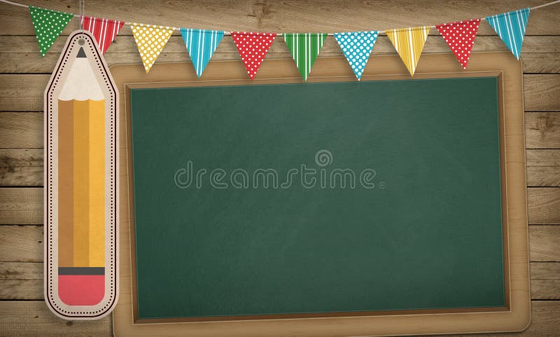 Éducation, label de crayon et tableau noir vide de signe, l'espace de copie image libre de droits Éducation, label de crayon et tableau noir vide de signe, l'espace de copie image libre de droits