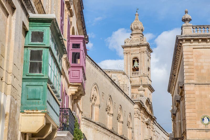 Église carmélite dans Mdina, Malte image libre de droits Église carmélite dans Mdina, Malte image libre de droits