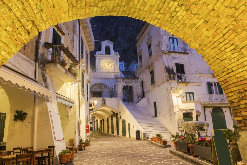 Church of San Salvatore de' Birecto, Atrani on Amalfi Coast in Italy. Church of San Salvatore de' Birecto, Atrani on Amalfi Coast in Italy