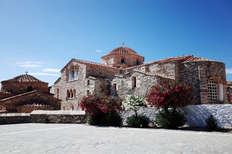 Église de Panagia Ekatontapiliani dans Paros, Grèce images stock Église de Panagia Ekatontapiliani dans Paros, Grèce images stock