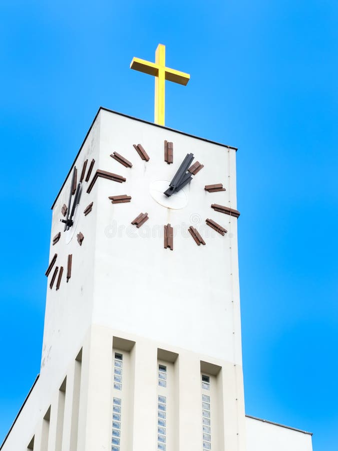 Evangelical Lutheran Reconciliation Church in Leipzig, Gohlis in the style of classical modernism Bauhaus based on the design by Hans Heinrich Grotjahn. Evangelical Lutheran Reconciliation Church in Leipzig, Gohlis in the style of classical modernism Bauhaus based on the design by Hans Heinrich Grotjahn.