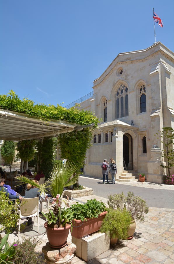 JERUSALEM, ISR - MAY 05 2015:Christ Church in Jerusalem, Israel.Christ Church is an evangelical Anglican congregation and the oldest Protestant Church in the Middle East. JERUSALEM, ISR - MAY 05 2015:Christ Church in Jerusalem, Israel.Christ Church is an evangelical Anglican congregation and the oldest Protestant Church in the Middle East.