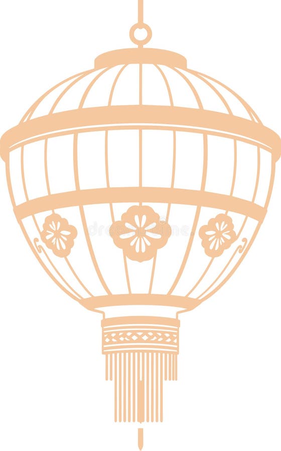 élégante lanterne pendante peachcolorée au design floral illustration de vecteur