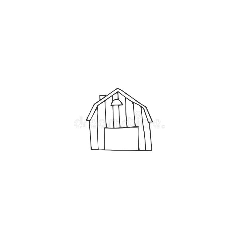Élément de logo de ferme Grange tirée par la main de vecteur illustration stock Élément de logo de ferme Grange tirée par la main de vecteur illustration stock
