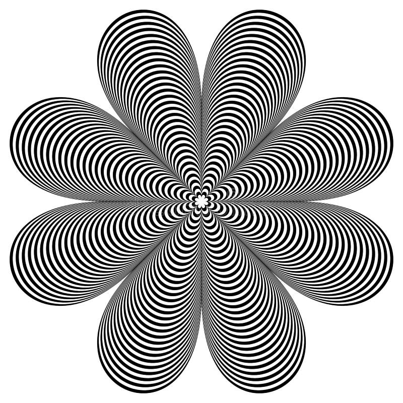 Élément géométrique abstrait Forme tournante des lignes radiales avec illustration de vecteur Élément géométrique abstrait Forme tournante des lignes radiales avec illustration de vecteur