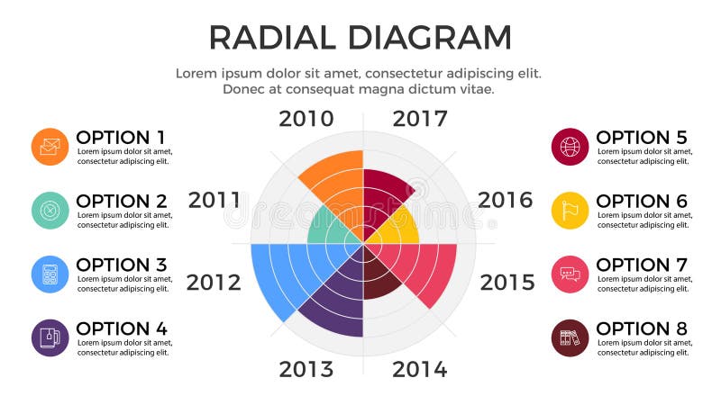 Élément radial d'Infographic de diagramme illustration de vecteur Élément radial d'Infographic de diagramme illustration de vecteur