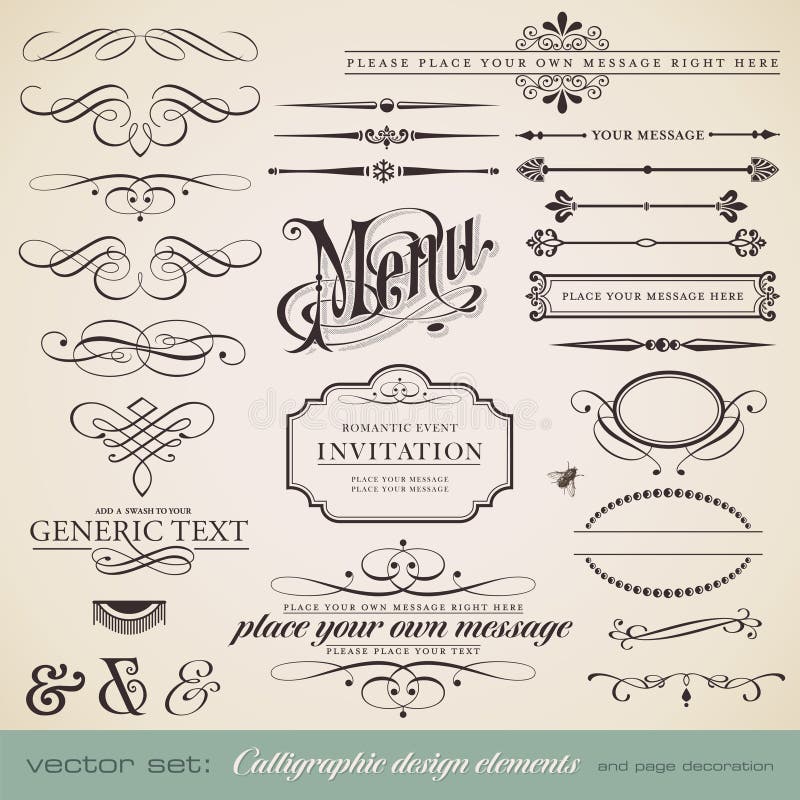Éléments calligraphiques de conception