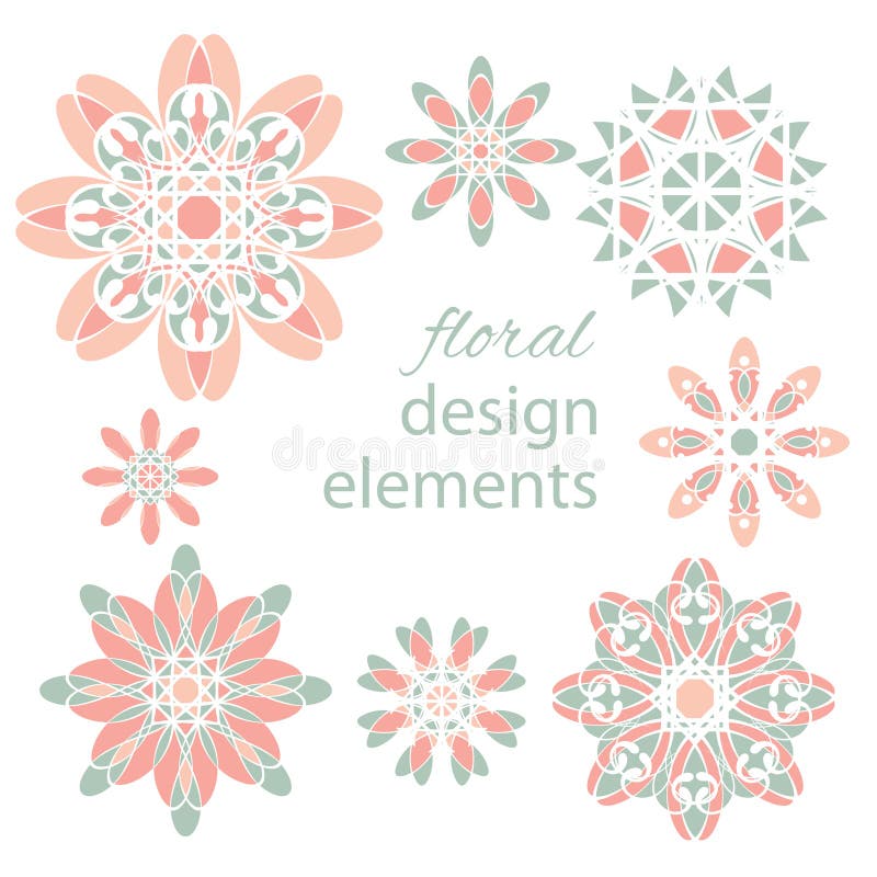 Éléments colorés floraux de conception illustration stock Éléments colorés floraux de conception illustration stock