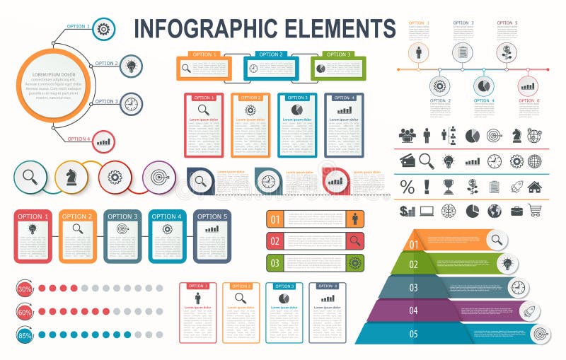 Éléments d'Infographic, diagramme, disposition de déroulement des opérations, options d'étape d'affaires Éléments d'Infographic, diagramme, disposition de déroulement des opérations, options d'étape d'affaires