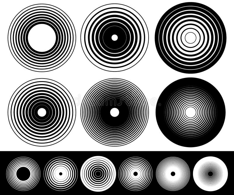 Éléments de cercle concentrique Ensemble de variation 6 illustration stock Éléments de cercle concentrique Ensemble de variation 6 illustration stock